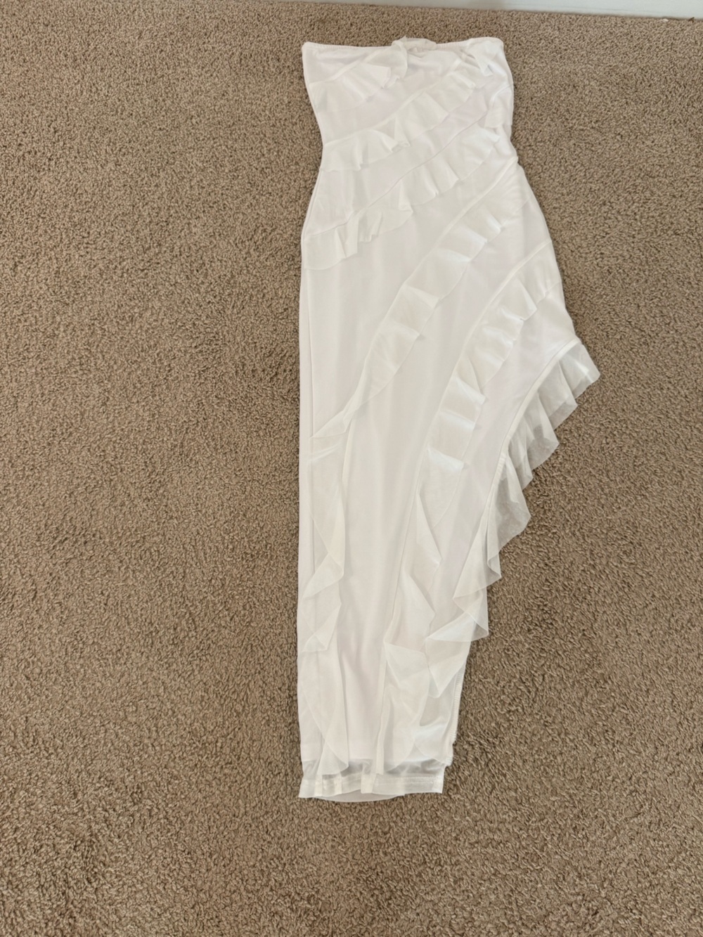 White Ruffled Tiered Women’s dress
